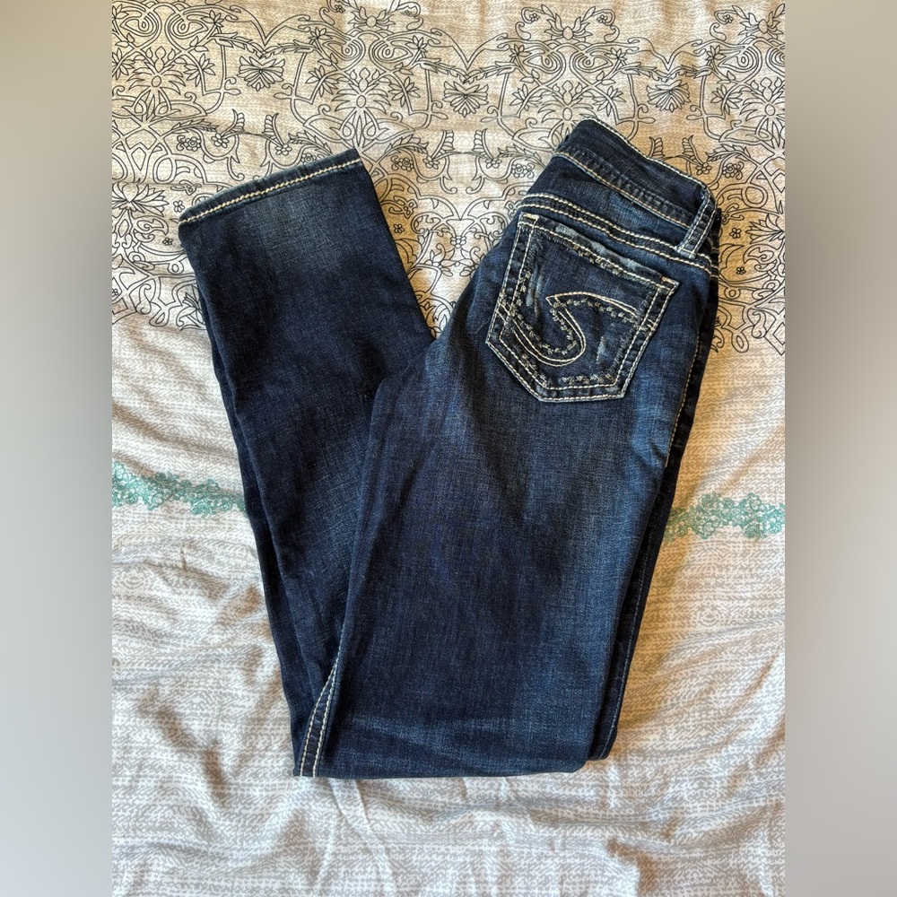Silver Jeans Dark Blue Straight Leg Women's Jeans